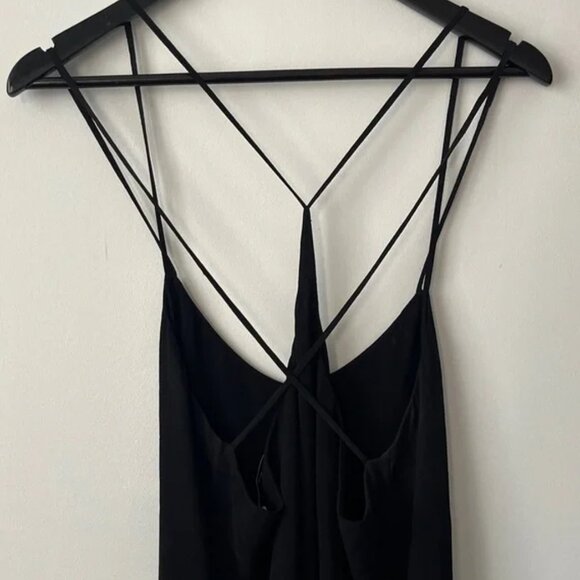 & Other Stories Black Strappy Back Midi Dress - Picture 2 of 4